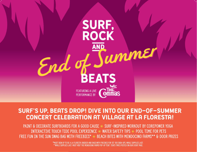 end of summer celebration event Village at La Floresta Brea CA